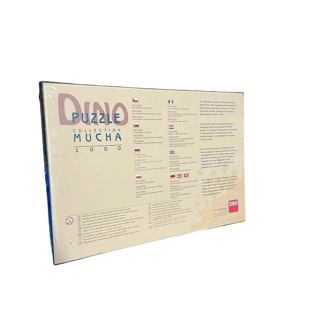 Dino Puzzle Collection Mucha 1000 Pc Sealed Gold Printing Art Nouveau